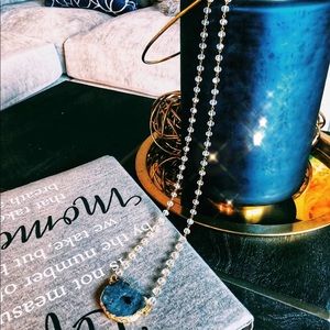 Crystal and Druzy Chain Necklace